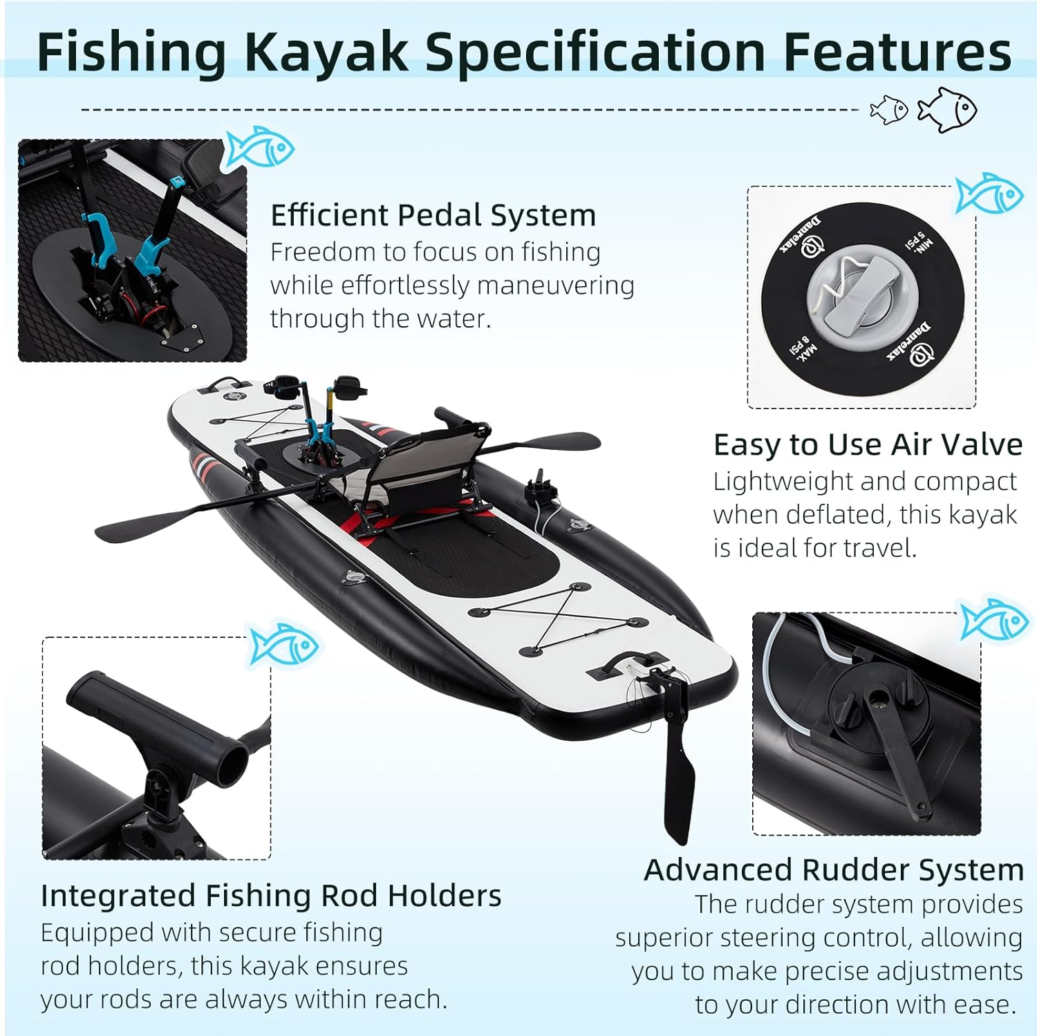 قارب صيد قابل للنفخ من البولي  - مراجعة Fishing Kayak Seat وسعره