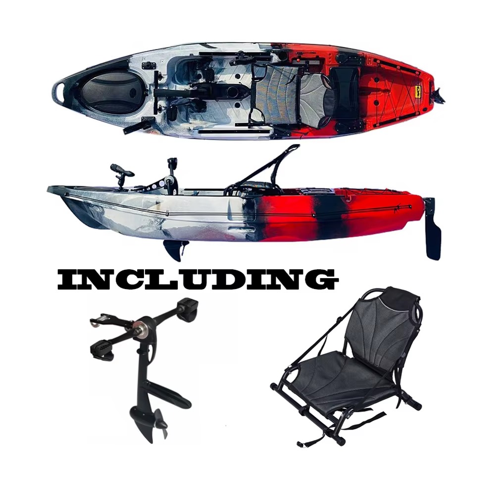 قارب كاياك بلاستيكي للصيد مخصص - مراجعة Fishing Kayak Pedal Drive وسعره
